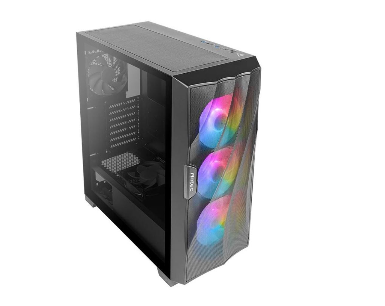 Antec DF700 FLUX Wave Mesh Front, Thermal Performance Tempered Glass with 3x ARGB Fan Front, 1x Rear, 1x PSU Shell (Reverse Fan blade) ATX Gaming Case