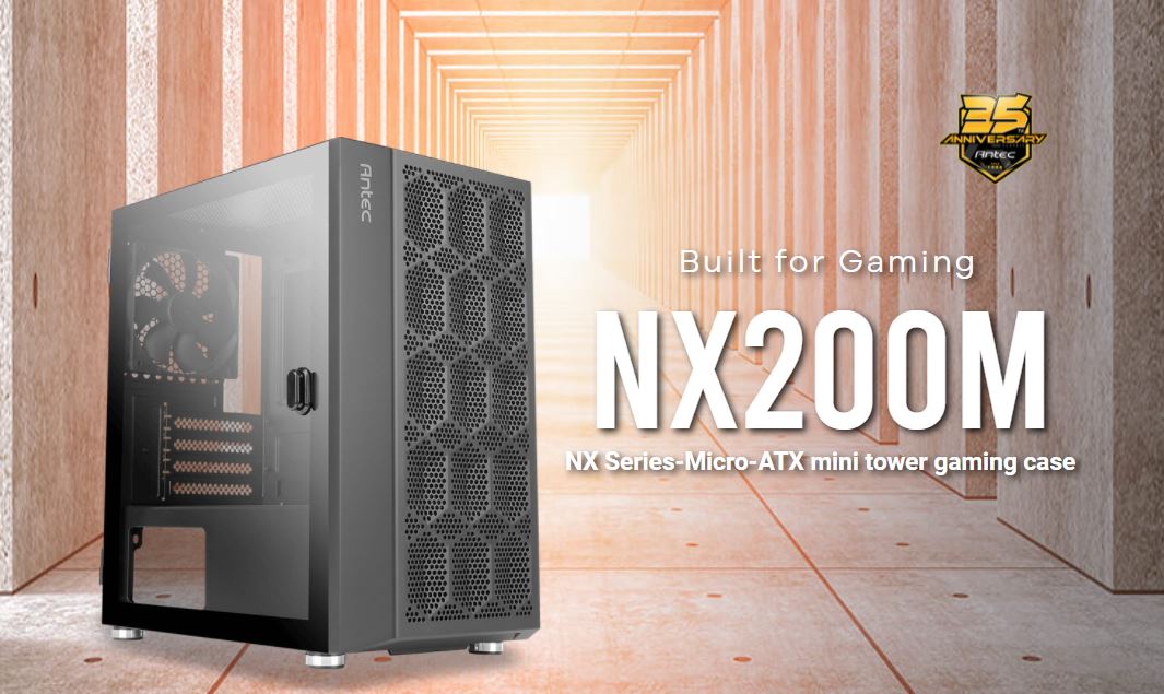 Antec NX200M m-ATX, ITX Value Case, Large Mesh Front for excellent cooling, Side Window, 1x 12CM Fan Included, Radiator up to 240mm.