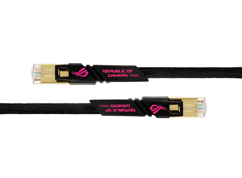ASUS ROG CAT7 CABLE, Up to 600 MHz &10GB Transfer Rates CAT 7 RJ45 Universal Applicated, Nylon Braided, ROG Design