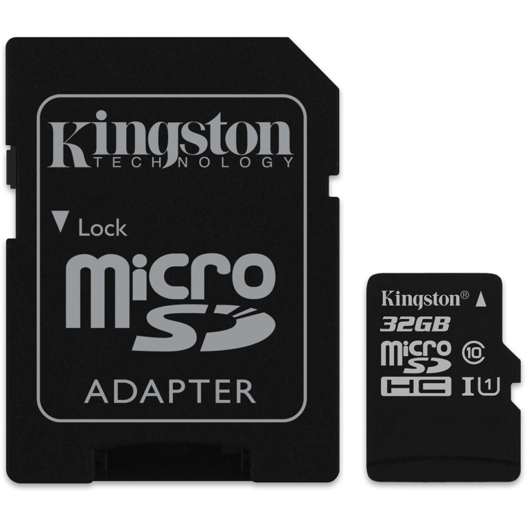 Kingston 32GB MicroSD SDHC SDXC Class10 UHS-I Memory Card 100MB/s Read 10MB/s Write with standard SD adaptor >16GB
