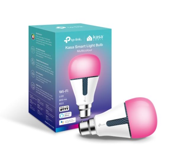 TP-Link KL130B Kasa Smart Light Bulb, Bayonet Fitting, Multicolour, No Hub Required, Voice Control, 2500K-9000K, 800lm, 10W, 2.4 GHz, 2 Year Warranty
