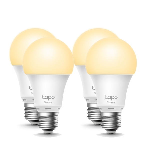 TP-Link Tapo L510E(4-Pack) Smart Wi-Fi Light Bulb, Edison Screw, Dimmable, No Hub Required, Voice Control, Schedule & Timer 2700K 8.7W 2.4 GHz 802.1