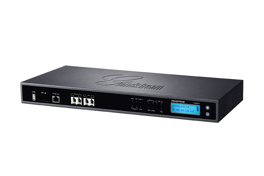 Grandstream UCM6510 IP PBX Appliance with NAT Router, 50 SIP Trunk Accounts and 200 Concurrent Calls, 2x RJ11 PSTN Line FXO Ports - Network Interface
