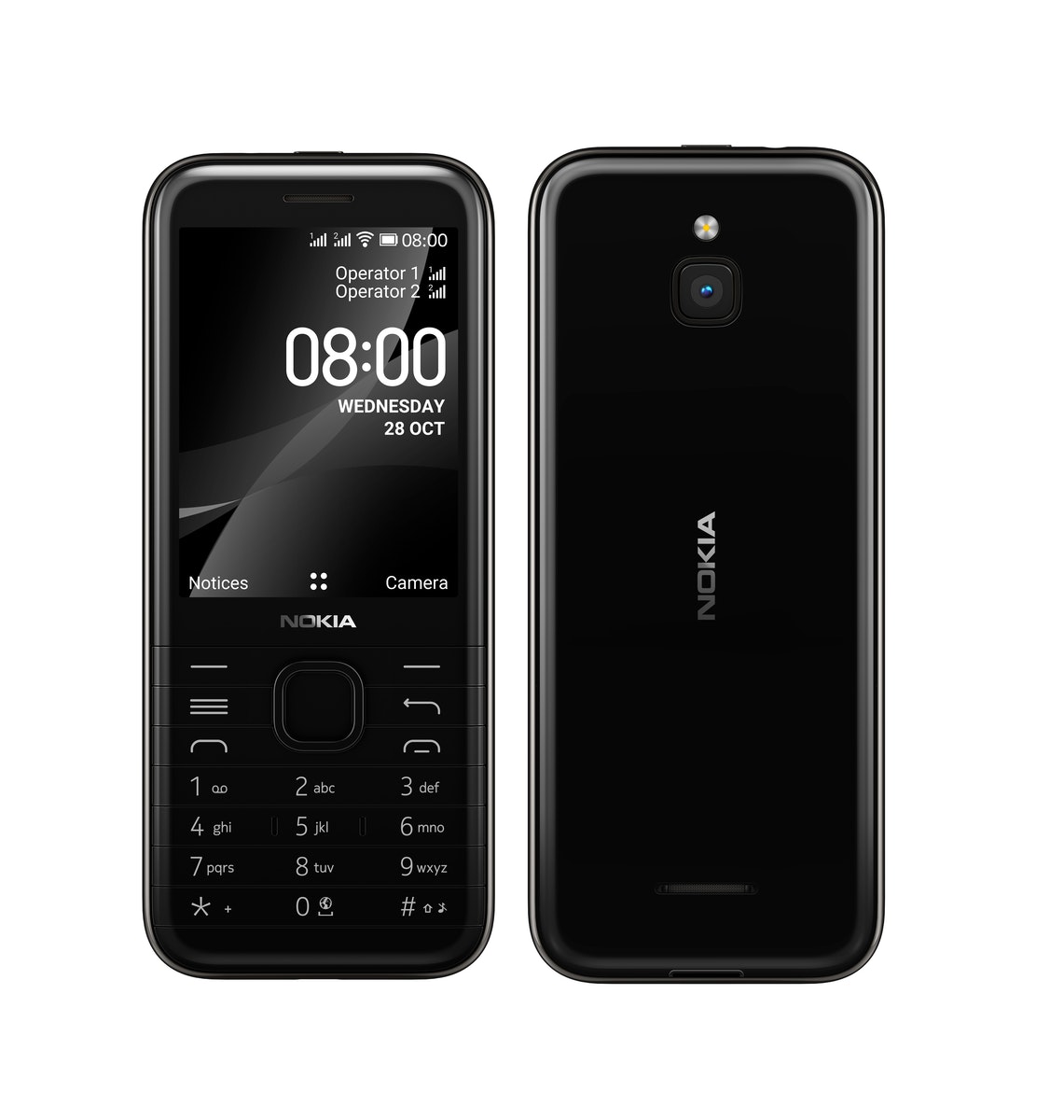 Nokia 8000 4G Black *AU STOCK* 2.8' Screen,4GB Memory, 512 MB RAM,  2MP Rear Camera, Dual SIM, 1500mAh Removeable Battery, WiFi Support