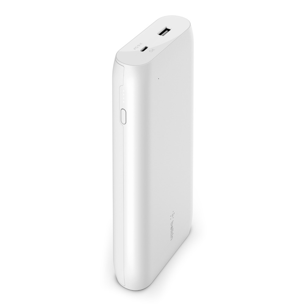 Belkin BOOST↑CHARGE™ USB-C PD Power Bank 20K - White (BPB002btWT), $2,500 Connected Equipment Warranty, 6 in./152mm USB-C to USB-C cable included