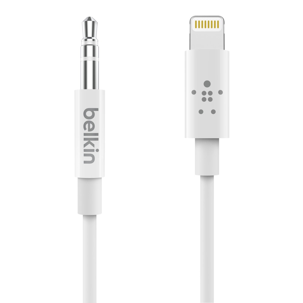 Belkin 3.5 mm Audio Cable With Lightning Connector - White (AV10172bt06-WHT), Available in 3-foot/0.9m or 6-foot/1.8m lengths, one cable, no adapters