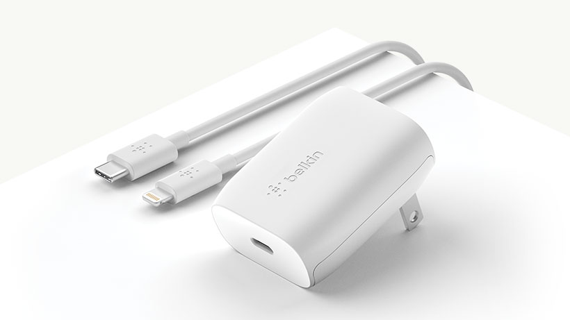 Belkin BOOST↑CHARGE™  20W USB-C PD Wall Charger - White (WCA003auWH), MFi-certified, USB-IF-certification ensures compatibility, Supports Fast Charge