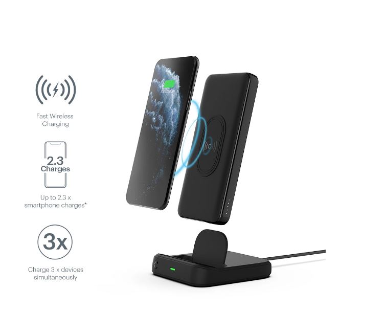 CYGNETT DUO 10K WIRELESS POWERBANK & CHARGING DOCK - BLACK - 18W FAST CHARGING FOR MOBILE DEVICES, Dual charging (USB-C and USB-A)