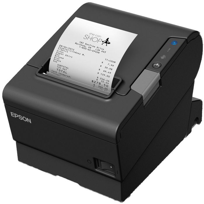 Epson TM-T88VI USB printer, Built-in Ethernet + Serial Comms Cable and AC Line Cord - POS