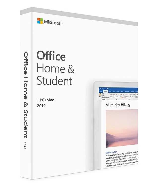 Microsoft Office Home and Student 2019 English Medialess 1 User for PC & Mac - (Replaces 79G-05097) (LS)