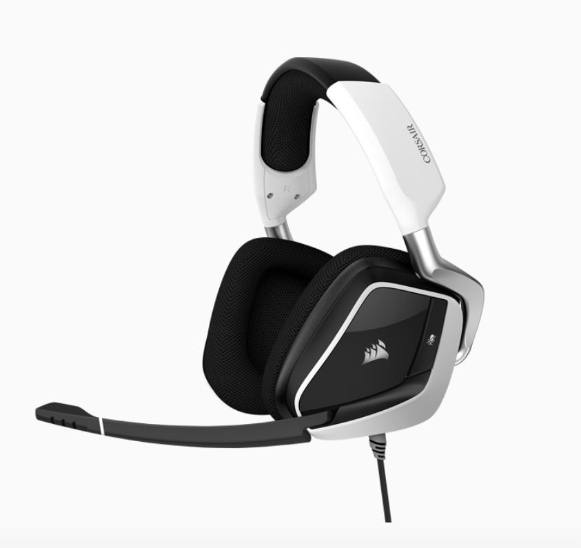 Corsair VOID Elite White USB Wired Premium Gaming Headset with 7.1 Audio, Headphone, Frequency Response 20Hz - 30 kHz. Headset