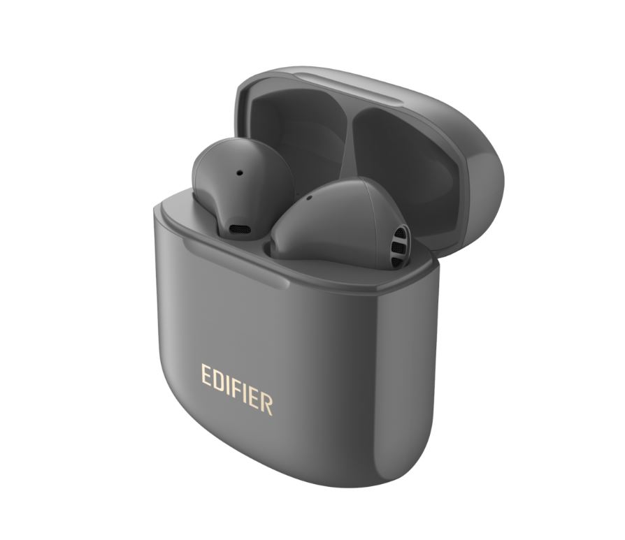 Edifier TWS200 PLUS TWS Stereo Wireless Earbuds - Qualcomm aptX, Dual Microphone,13mm LCP Diaphragm, Frequency Equalization,6+18Hr Earphone (Grey)