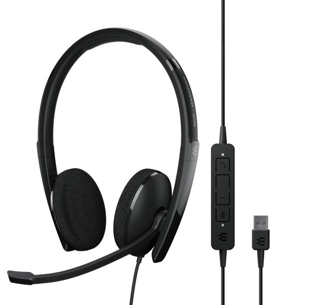 EPOS | Sennheiser ADAPT 160 USB II On-ear, double-sided USB-A headset with in-line call control and foam earpads. Optimised for UC.