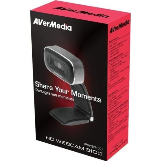 AVerMedia PW310O Smooth & Rapid Autofocus, Mic Full HD 1080p @ 30ps, Tripod, Live Streaming, Teams, Skype, Hangouts. Windows or Mac Compatible. Webcam