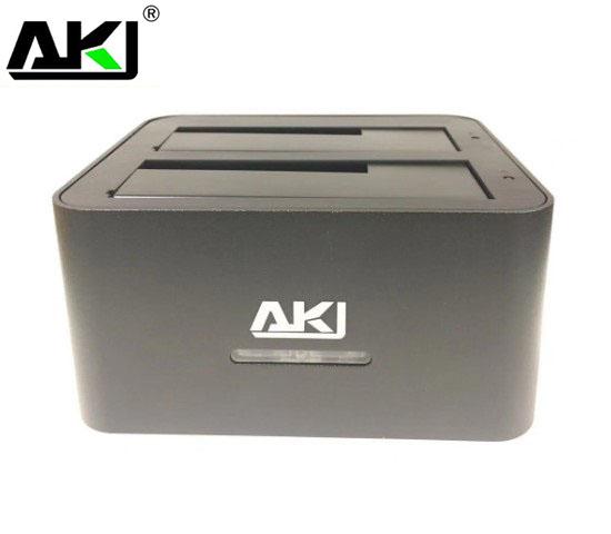 AKY Dual Bay HDD Docking Station 2.5' & 3.5' SATA HDD USB 3.0 Hard Disk Drive Clone Dock Great for Backup Copy Data Plug & Play Hot-swappable