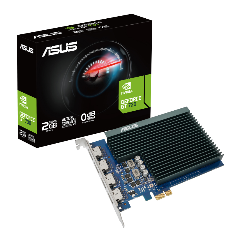 ASUS NVIDIA GeForce GT730-4H-SL-2GD5  2GB GDDR5 GT730 4xHDMI 1.4b, 927Mhz/902Mhz, PCIE 2.0, Single Slot