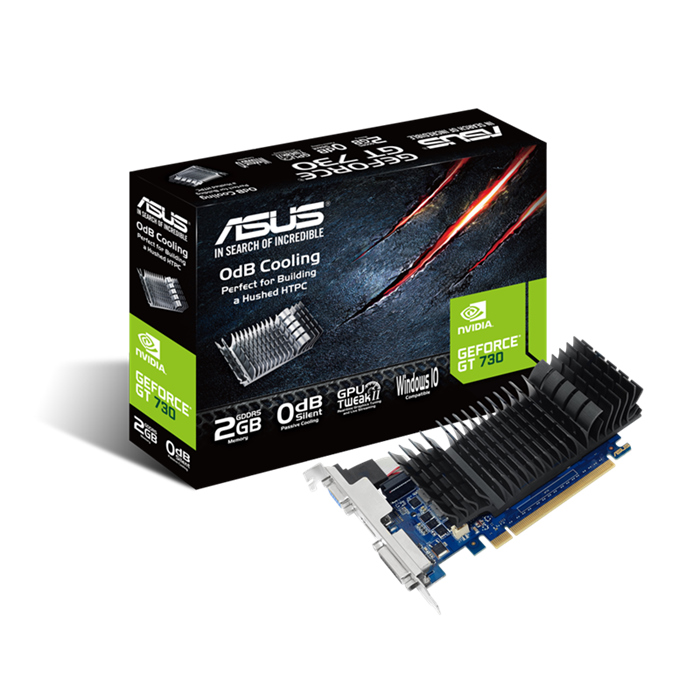 ASUS NVIDIA GeForce GT730-SL-2GD5-BRK 2GB GDDR5 Low Profile Graphics Card with Bracket For Silent HTPC Build (With I/O Port Brackets)