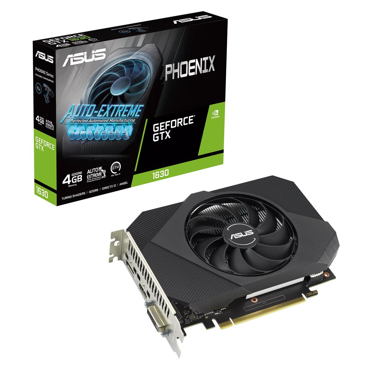 ASUS NVIDIA GeForce Phoenix PH-GTX1630-4G 4GB GDDR6, OpenGL,PCI Express 3.0,2 Slot