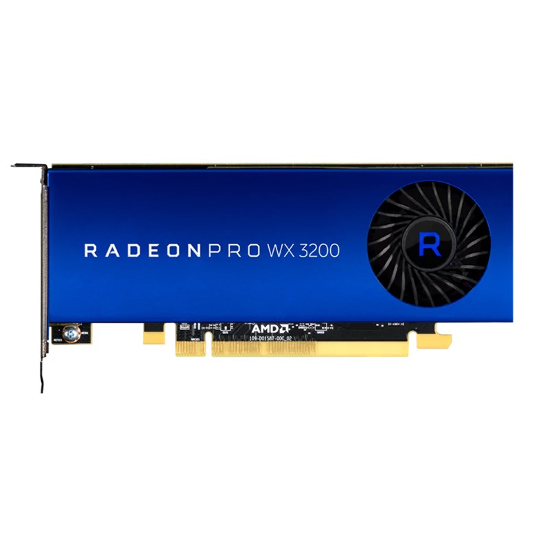 AMD Radeon Pro WX 3200 4GB GDDR5, Polaris, Single Slot, PCIe Add-In Card, PCIe 3.0 x16 (x8 electrical), 4x Mini-DisplayPort 1.4