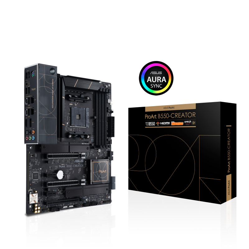 ASUS AMD B550 ProArt B550-CREATOR (Ryzen AM4) ATX Motherboard,PCIe 4.0, dual Thunderbolt 4 Type-C ports, dual Intel 2.5Gb Ethernet, dual M.2