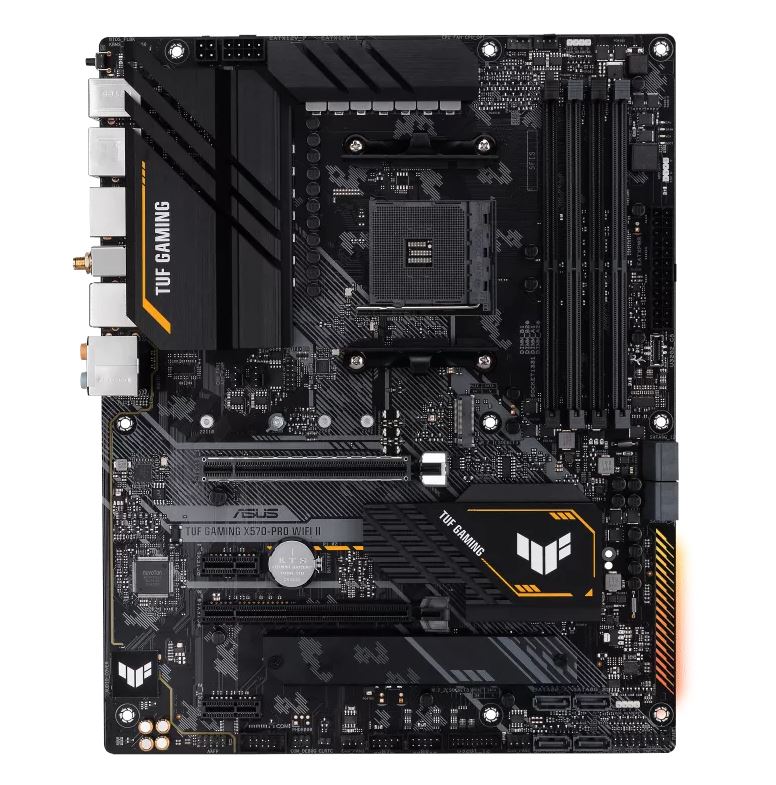 ASUS AMD TUF GAMING X570-PRO WIFI II (Ryzen AM4) ATX GamingMotherboard,PCIe 4.0, dual M.2, 2.5 Gb,WiFi 6E,USB 3.2 Gen 2 Type-C ports, Aura Sync RGB