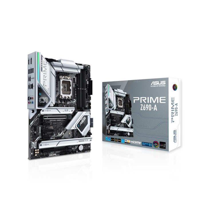 ASUS PRIME Z690-A Intel LGA 1700 ATX Motherboard DDR5, PCIe 5.0, 4xM.2, HDMI, DP, 2.5 Gb Ethernet, USB-C, 16+1 DrMOS, Thunderbolt, RGB