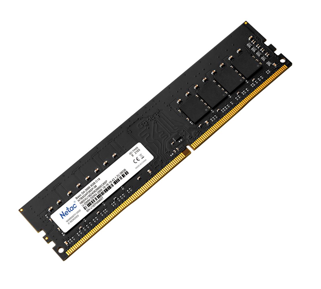 Netac 8GB (1x8GB) DDR4 UDIMM 2666MHz CL19 Single Ranked Desktop PC Memory RAM