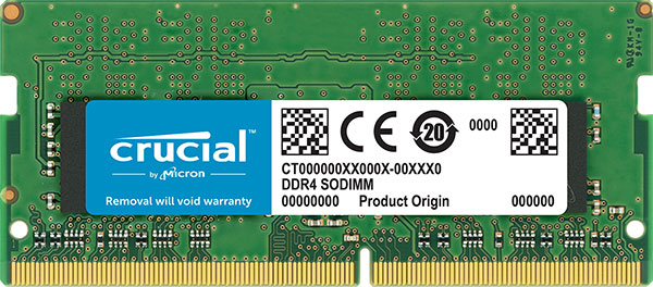 Crucial 8GB (1x8GB) DDR4 SODIMM 2400MHz CL17 1.2V Single Ranked Notebook Laptop Memory