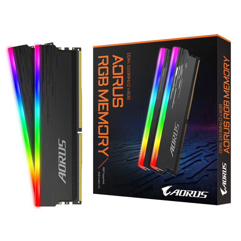 Gigabyte AORUS RGB Memory DDR4 3333MHz 16GB (2x8GB) Memory Kit, Supports AORUS Memory Boost and RGB Fusion 2.0, Selected High Quality Memory ICs, 100%