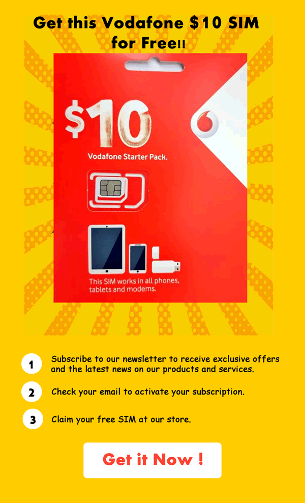 vodafone 10 sim promotion AMT Electronics Melbourne