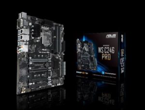 ASUS WS C246 PRO WS MB Intel LGA1151, E-2200 Xeon, ATX Motherboard, 4x PCIE 3.0 x16 Slots, Dual M.2, USB 3.1 Gen 2