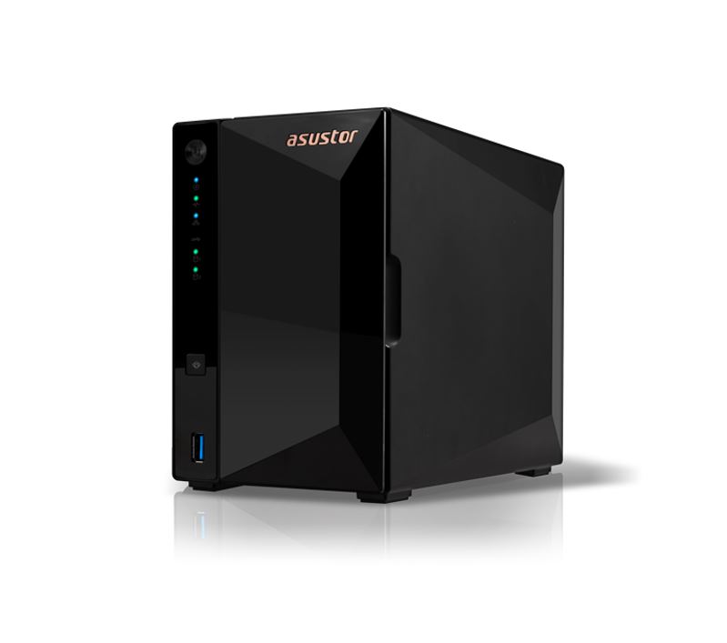 Asustor AS3302T 2 bays NAS Realtek Quad-Core 1.4GHz 2GB DDR4 8GB eMMC 2.5GbE 4K 2x 3.5' SATA RAID Hot Swap 3xUSB3.2 WoW WoL Toolless Install 3yrs