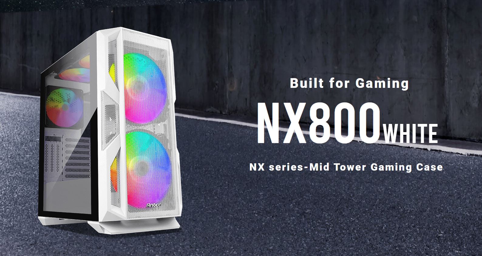 Antec NX800 White E-ATX, ATX 2x 20CM ARGB Front, 1x12CM ARGB Rear, 2x 14CM ARGB Top,Tempered Glass, Built-in LED Controller. Case