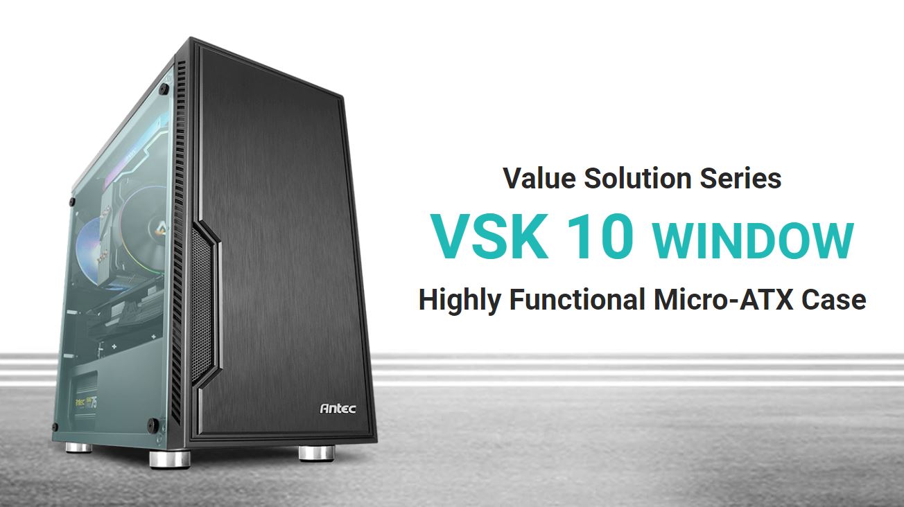 Antec VSK10 Window mATX with True 550w 80+ 85% Efficiency PSU. 2x USB 3.0 Thermally Advanced Builder's Case. 1x 120mm Fan. Two Years Warranty