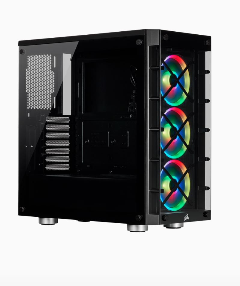 Corsair  iCUE 465X RGB ATX BLACK (LL120 RGB Fan), 7+2 PCI Slot for Multi-VGA Setup,  Mid-Tower Smart Case V2 (LS)