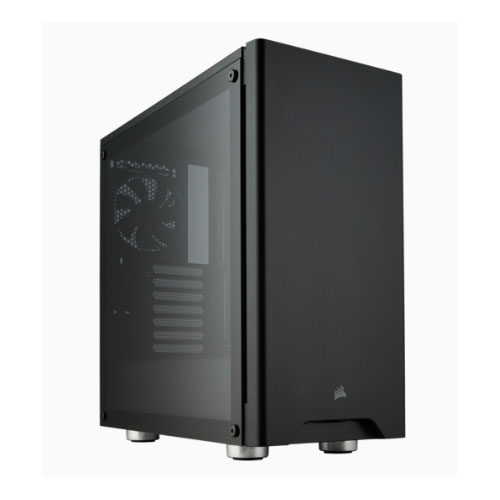 Corsair Carbide 275R Black, Clean and Mminimalist Design, Tempered Glass, Up to six 120mm Fans, ATX Mid-Tower Case.