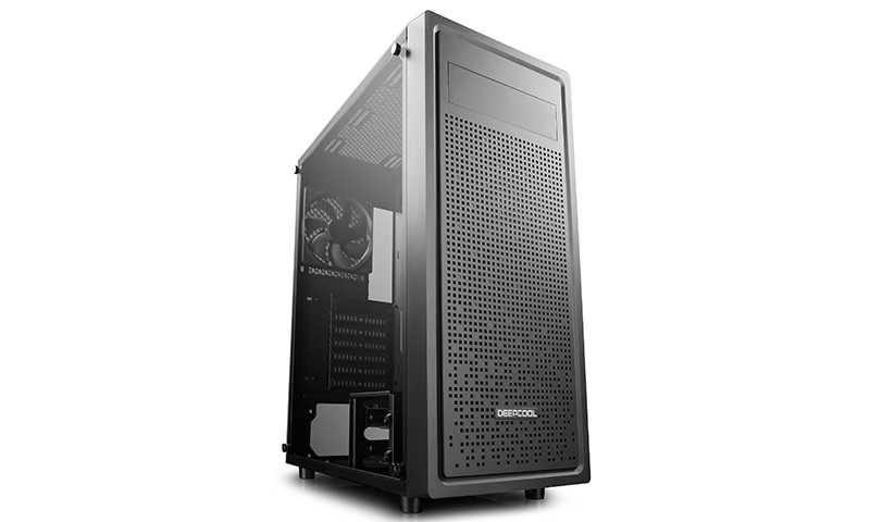 Deepcool E-Shield E-ATX PC Case, Tempered Glass Side Panel, Square-Hole Array Front Panel for Cooling Performance, 1x Pre-Installed Fan