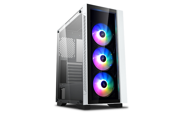 Deepcool MATREXX 55 V3 ADD-RGB WH 3F Tempered Glass Case, White Colour, Supports E-ATX MB, 3 Preinstalled ARGB Fans