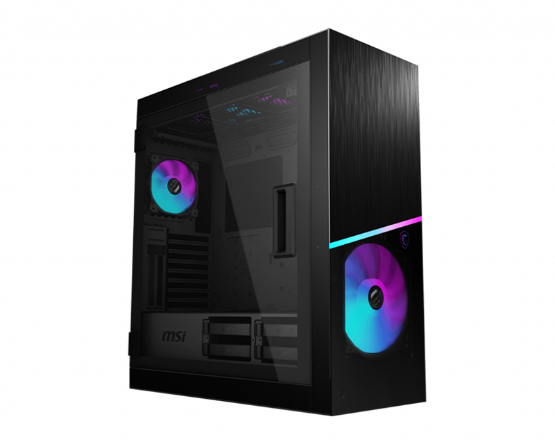 MSI MPG SEKIRA 500X Mid-Tower Case, Supports E-ATX / ATX / mATX / Mini-ITX, 4x USB 3.2, 1x USB-C, 1x Audio, 1x Mic, ATX Power Supply