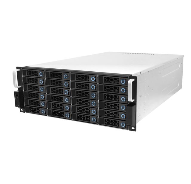 TGC Server Chassis 4RU 24 x 3.5' Hot Swap HDD, 12GB SAS backplane DH-4024-12GB-02. ATX, 2 x 2.5' HDD Internal, FH Expansion Slots, 2U PSU Required