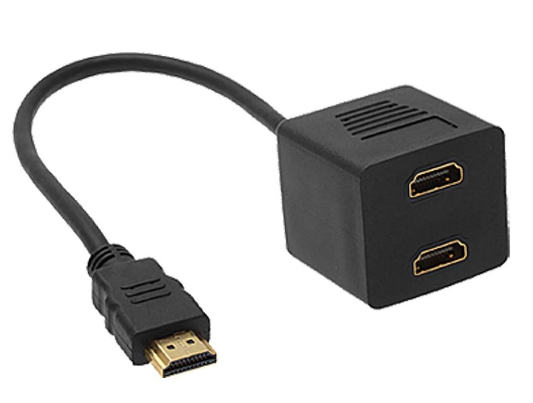 Astrotek HDMI Splitter Cable 15cm - v1.4 Male to 2x Female Amplifier Duplicator Full HD 3D