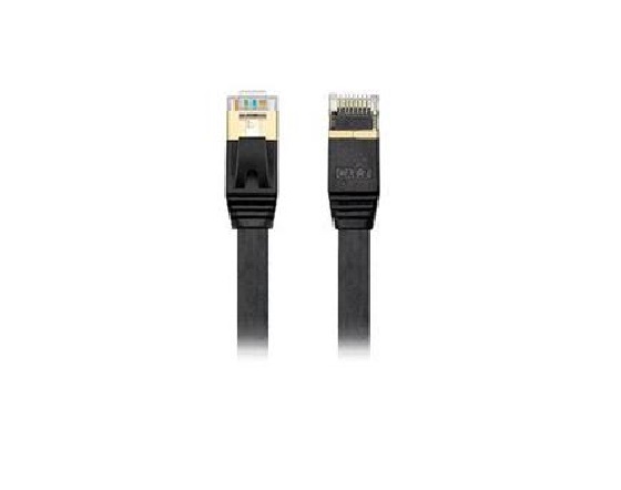 Edimax 0.5M Black 10GbE Shielded CAT7 Network Cable - Flat