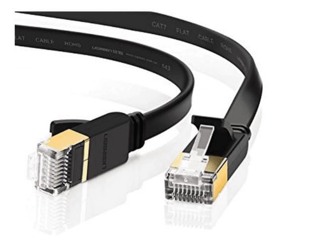 Edimax 20m Black 10GbE Shielded CAT7 Network Cable - Flat