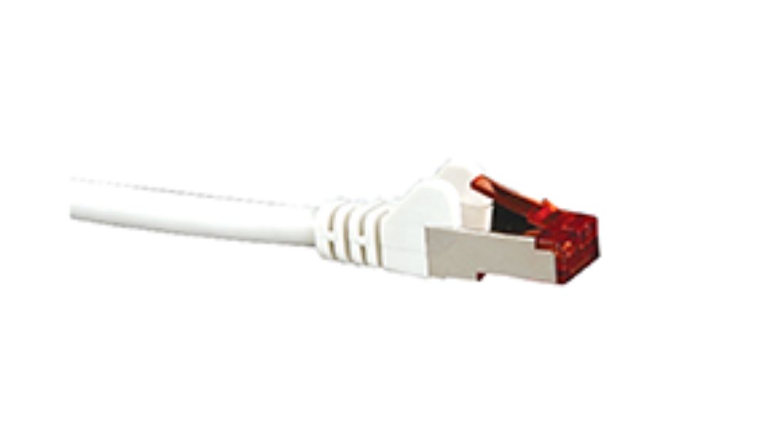 Hypertec CAT6A Shielded Cable 0.5m White Color 10GbE RJ45 Ethernet Network LAN S/FTP Copper Cord 26AWG LSZH Jacket