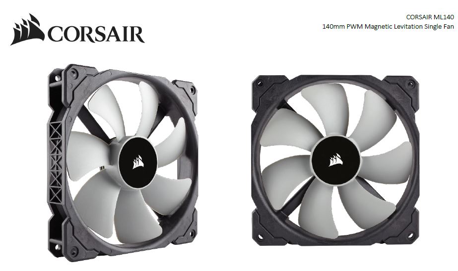 Corsair ML140 140mm Premium Magnetic Levitation PWM Fan 2020 Version, 5 Years Warranty