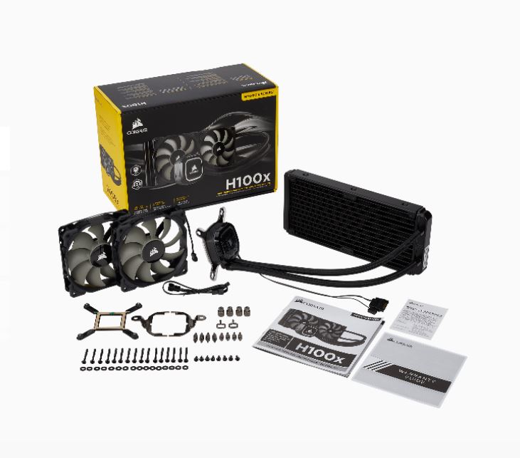 Corsair H100x - 240mm Radiator, Dual 120mm PWM Fans, Liquid CPU Cooler. 5 Years Warranty Intel 1200, 115x, 2011/2066, AMD AM3/AM2, AMD AM4