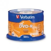 Verbatim DVD-R4.7GB 16x 50Pk White Wide Thermal (Gloss), Spindle