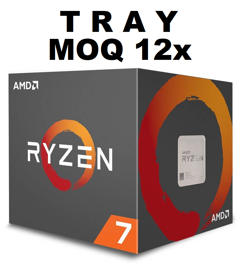 (Clamshell Needed) AMD Ryzen 7 2700X, 8 Cores AM4 CPU, 4.35GHz 20MB 105W No Fan MOQ 12 or Ship Install On MB 1YW (AMDCPU) (TRAY-P)
