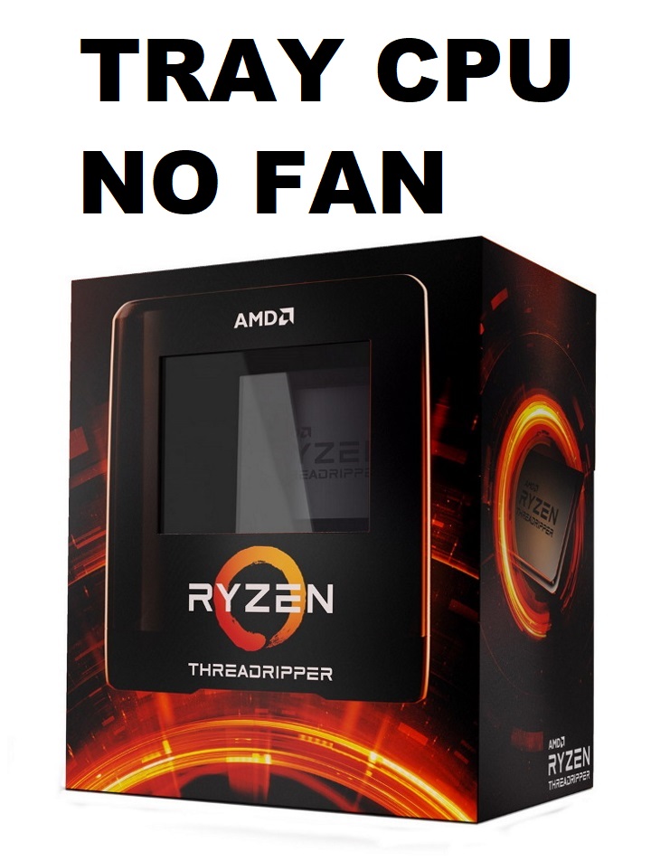 (TRAY, NO FAN, CLAMSHELL NEEDED) AMD Ryzen Threadripper 3990X 64-Core/128Threads Unlocked Max Speed 4.3GHz, No Fan Must Ship Install On MB 1YW AMDCPU