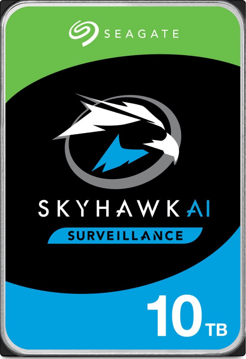 Seagate 10TB 3.5' SkyHawk Surveillance AI, 512E SATA3 6Gb/s 256MB Cache 24x7 HDD ST10000VE001  5 Years Warranty
